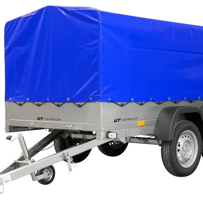 Unitrailer Garden Trailer Anhänger 264/2 Kipp Mit Stützrad, Rahmen H-800 Und Blauer Abdeckung-neu