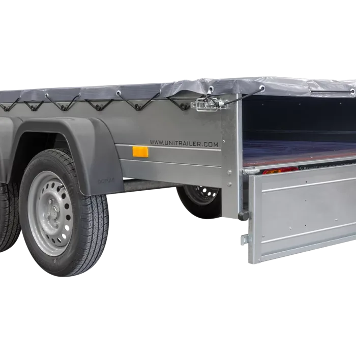 Garden Trailer 264/2 Kipp Mit Stützrad, Graue Flachplane Und Planenträger-Neu