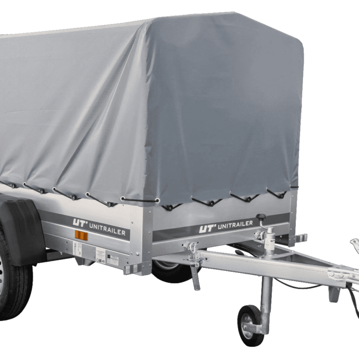 Tieflader Pkw Anhänger Garden Trailer 200 KIPP 200×106 cm 750 kg [mit Hochspriegel, Hochplane und Stützrad]-Neu