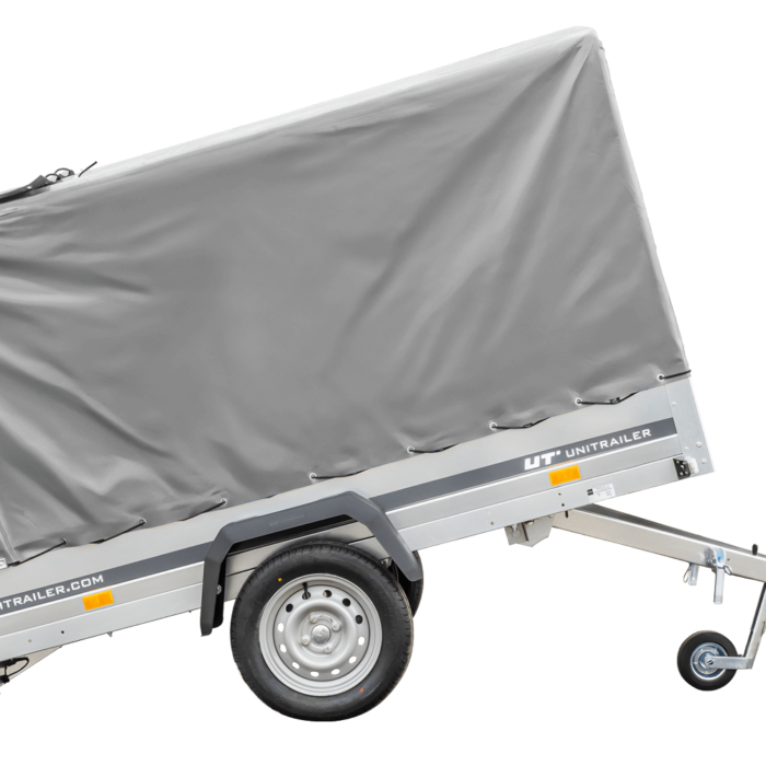 PKW Anhänger 230×125 Garden Trailer 230 KIPP Unitrailer 750 kg mit Stützrad, 110 cm hoher Plane und Hochspriegel-Neu