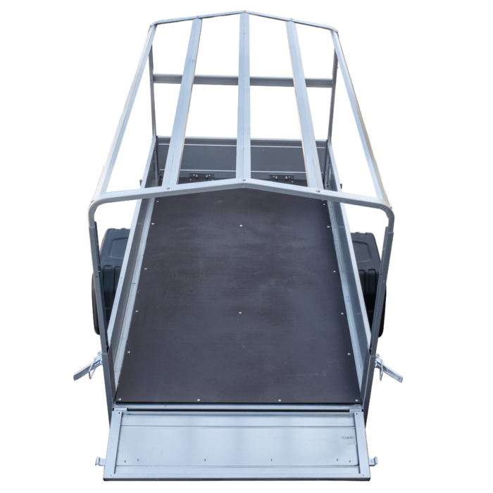 Anhänger Garden Trailer 200 KIPP 200×106 cm 750 kg [mit Hochspriegel, blauer Hochplane und Stützrad]-Neu